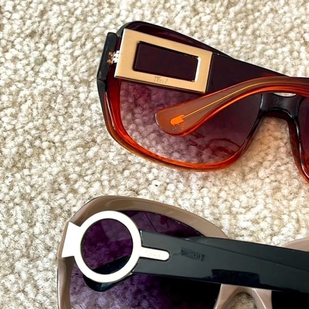 Lot of Six Pairs of Fossil Sunglasses Vintage Y2K Embellished Tortoise Polarized